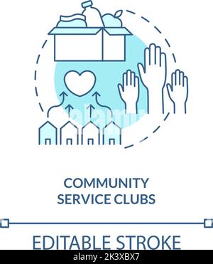 Community service groups blue concept icon Stock Vector
