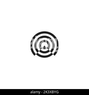 triangle stripes circle geometric line logo vector Stock Vector