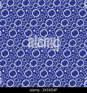Soap bubbles seamless pattern. Vector background Stock Vector