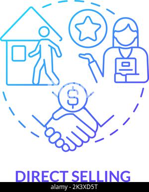 Direct selling blue gradient concept icon Stock Vector