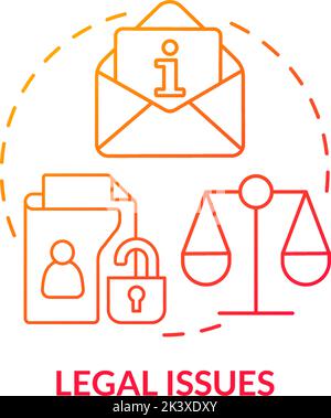 Legal issues red gradient concept icon Stock Vector