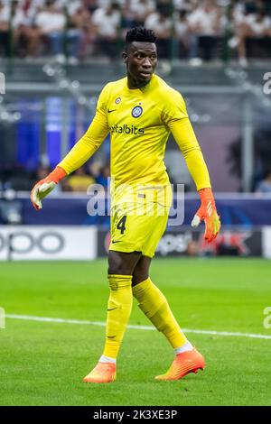 Milan, Italy. 07th Sep, 2022. UEFA Champions League 2022-23. Inter VS Bayern Muenchen 0-2. #24, Andre ONANA, goalkeeper Inter. - picture is for press use; photo by ATP Cristiano BARNI (BARNI Cristiano/ATP/SPP) Credit: SPP Sport Press Photo. /Alamy Live News Stock Photo