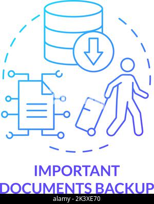 Important document backup blue gradient concept icon Stock Vector