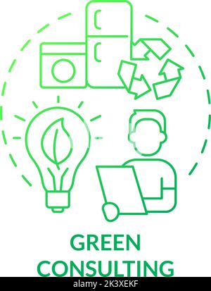 Green consulting blue gradient concept icon Stock Vector