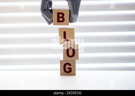 BLOG word made with building blocks. Stock Photo