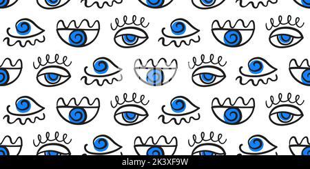 Evil eyes seamless pattern texture Stock Vector