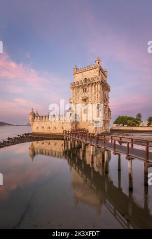 Lisboa, Torre de Belém - Rio Tejo, Portugal Stock Photo