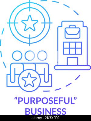 Purposeful business blue gradient concept icon Stock Vector