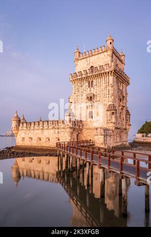 Lisboa, Torre de Belém - Rio Tejo, Portugal Stock Photo