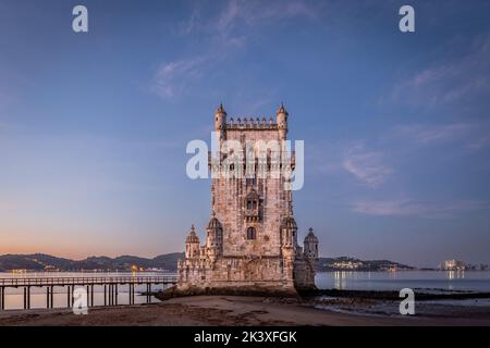 Lisboa, Torre de Belém - Rio Tejo, Portugal Stock Photo