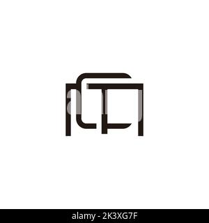letter mc thin linked line logo vector Stock Vector