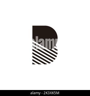 letter b stripes silhouette geometric logo vector Stock Vector