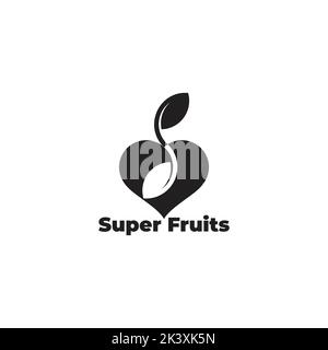 letter s apple shape super fruit symbol logo vector Stock Vector