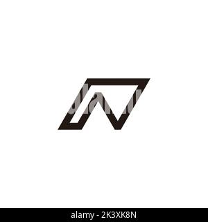 letter rn circle geometric simple line logo vector Stock Vector