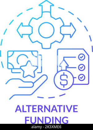 Alternative funding blue gradient concept icon Stock Vector