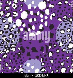 Abstract modern leopard seamless pattern with circles. Animals trendy background. Color decorative vector illustration for print, card, fabric Stock Vector