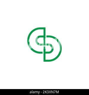 letter sd linked dollar money geometric logo vector Stock Vector