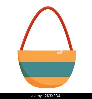 Vector illustration of bag beach accessory isolated on white background in cartoon flat style for web, print, stickers, card, textile design. Stock Vector