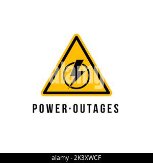 Power outage vector blackout failure electric warning logo symbol background. Power outage attention caution banner. Stock Vector