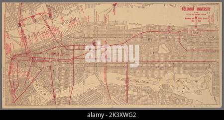 Map of the Borough of Manhattan, New York City, centering on the campus of Columbia University 1913. Cartographic. Maps. Lionel Pincus and Princess Firyal Map Division Stock Photo