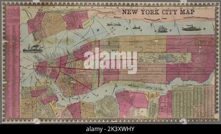 New York City map. 1857. Cartographic. Maps. Lionel Pincus and Princess Firyal Map Division. New York (N.Y.),Maps, Jersey City (N.J.) , Maps, Hoboken (N.J.) , Maps, Manhattan (New York, N.Y.) , Administrative and political divisions , Maps, Fire protection districts , New York (State) , New York , Maps, Railroads , New York (State) , New York , Maps, Ferries , New York (State) , New York , Maps, Piers , New York (State) , New York , Maps Stock Photo