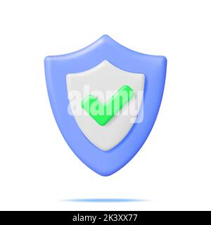 3D Right Button in Shield Shape. Stock Vector