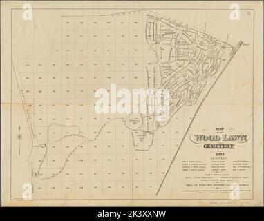 Map of the Wood Lawn Cemetery, 1877 Cartographic. Maps. 1877. Lionel Pincus and Princess Firyal Map Division. Bronx (New York, N.Y.), Woodlawn Cemetery (New York, N.Y.), Cemeteries , New York (State) , New York Stock Photo