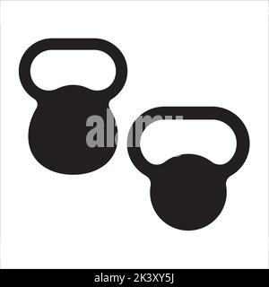 Vector Set Of Kettle Bell Silhouettes Illustration Isolated On White Background Stock Vector