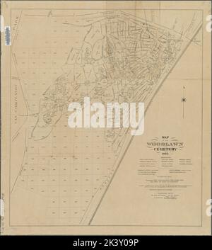 Map of Woodlawn Cemetery. 1902. Cartographic. Maps. Lionel Pincus and Princess Firyal Map Division Stock Photo