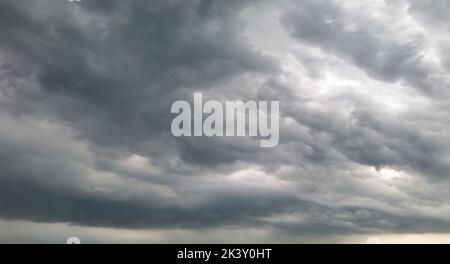 Beautiful cloudy, stormy sky during autumn on a nice day Stock Photo