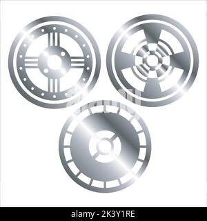 Vector Set Of Alloy Wheels Illustration Isolated On White Background Stock Vector