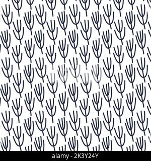 Black minimalism branches. Abstract seamless pattern. Stock Vector