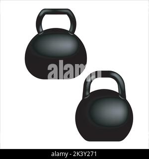 Vector Set Of Kettle Bell Silhouettes Illustration Isolated On White Background Stock Vector