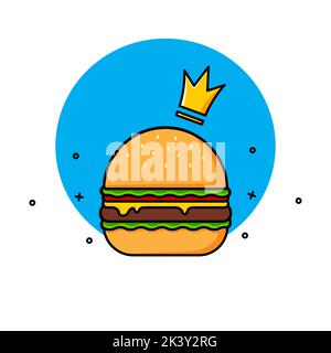 Cartoon burger illustration. Vector image Stock Vector