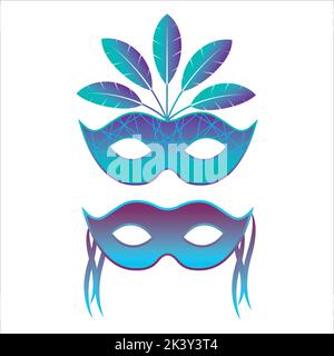 Vector Set Of Masquerade Ball Masks Illustration Isolated On White Background Stock Vector