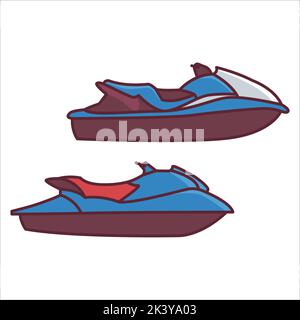 Vector Set Of Jet Ski Illustration Isolated On White Background Stock Vector
