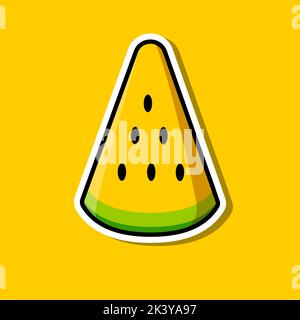 Vector illustration of yellow watermelon. Stock Vector