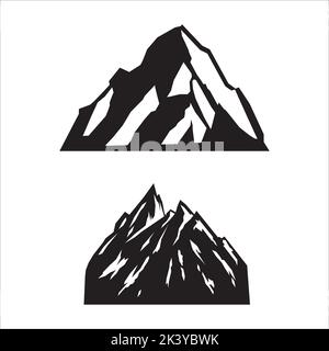 Vector Set Of Rocky Mountains Illustration Isolated On White Background Stock Vector