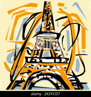 Original representation of eiffel tower - vector illustration Stock Vector
