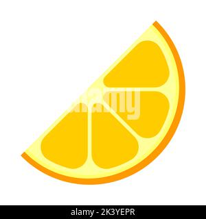 Simple flat illustration of orange slice. Vector icon. Stock Vector