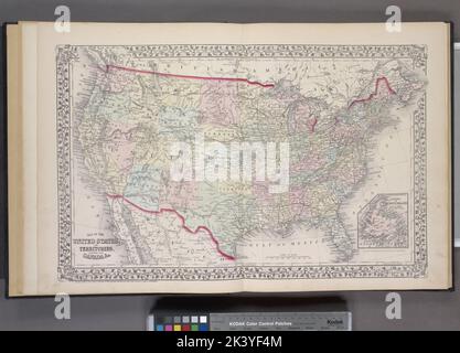 Map of The United States, and Territories. Together with Canada & c. ; Island of Newfoundland Cartographic. Atlases, Maps. 1874. Lionel Pincus and Princess Firyal Map Division. United States Stock Photo