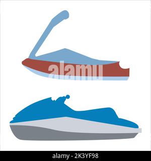 Vector Set Of Jet Ski Illustration Isolated On White Background Stock Vector