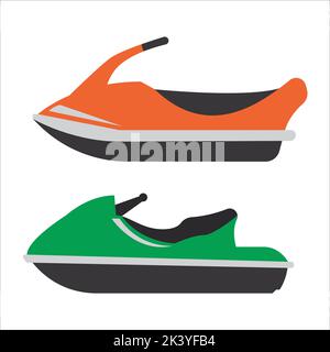 Vector Set Of Jet Ski Illustration Isolated On White Background Stock Vector