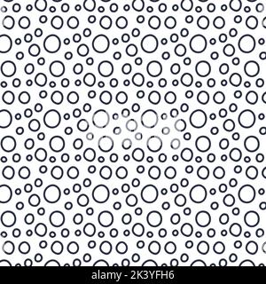 Vector abstract black shapes on white background pattern. Seamless geometrical print. Stock Vector