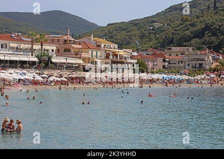 Parga, Greece, Monday 12 September 2022 Walking on the city exploring ttimes background prints Stock Photo