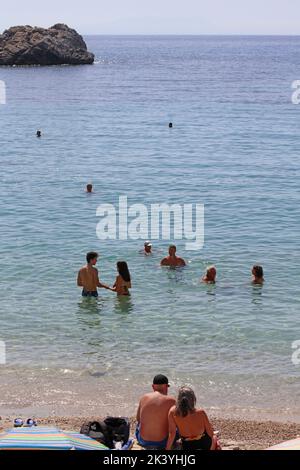 Parga, Greece, Monday 12 September 2022 Walking on the city exploring ttimes background prints Stock Photo