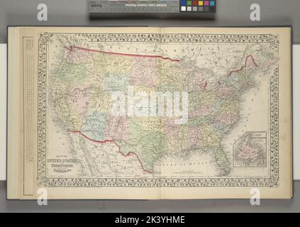 Map of the United States with its territories, cartographic, Maps, 1851 ...