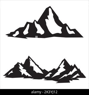 Vector Set Of Rocky Mountains Illustration Isolated On White Background Stock Vector