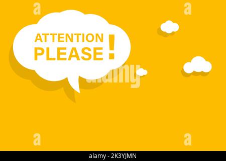 Attention pleasespeech bubble banner vector with copy space for business, marketing, flyers, banners, presentations and posters. illustration Stock Vector