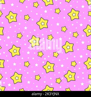Seamless pattern with stars on a pink background. Vector Stock Vector
